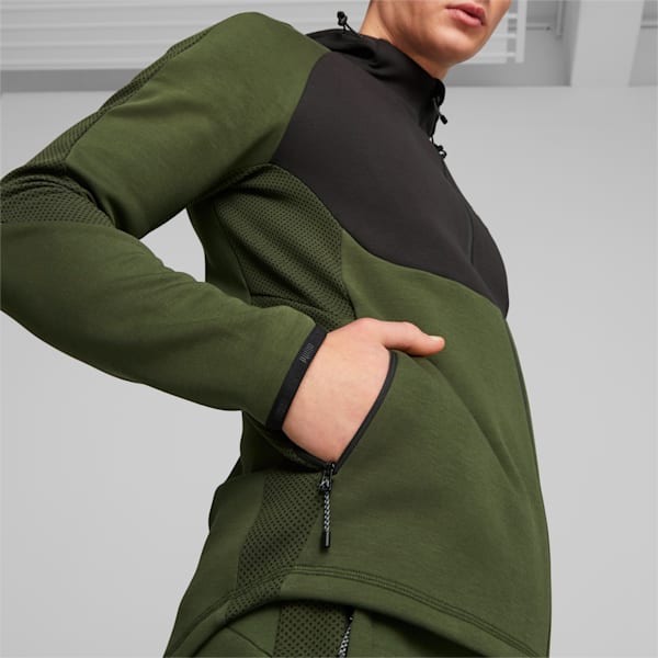 EVOSTRIPE Full-Zip Men's Hoodie Men, Myrtle, large-ZAF