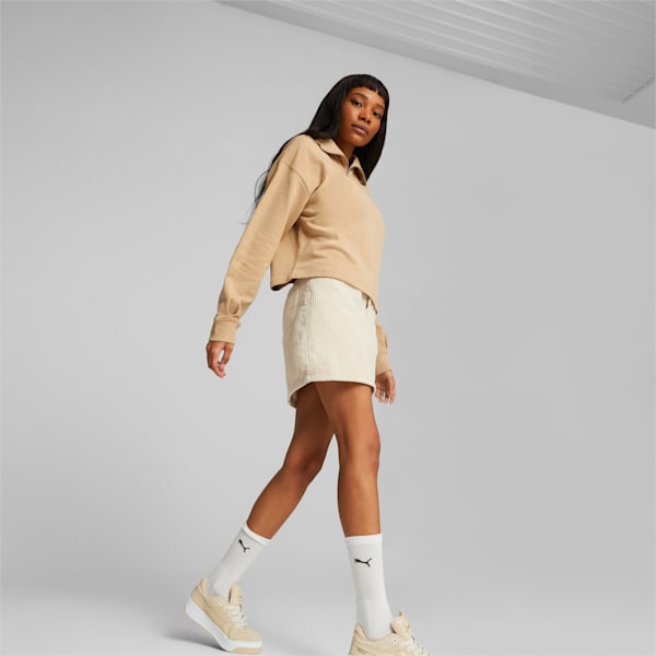 HER Women's High-Neck Half-Zip Sweatshirt, Sand Dune, large-ZAF