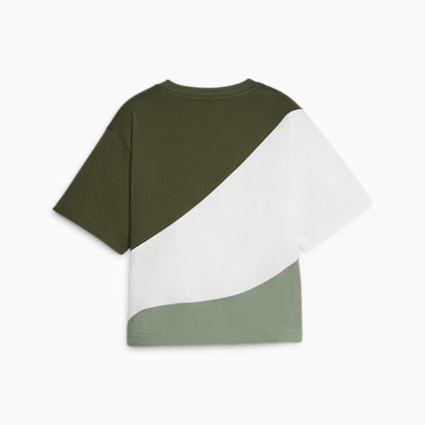 PUMA POWER Cat Women's Cropped Tee, Eucalyptus, large-ZAF