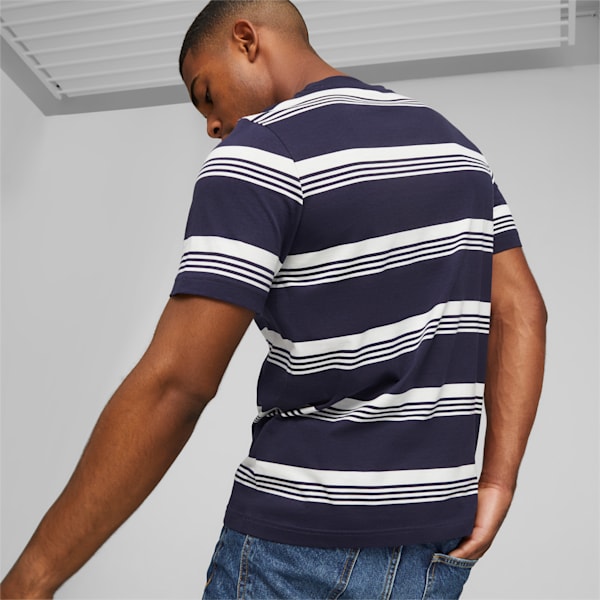 PUMA SQUAD Men's Striped Tee, PUMA Navy, large-ZAF