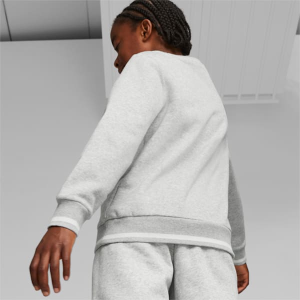 PUMA SQUAD Youth Sweatshirt, Light Gray Heather, large-ZAF