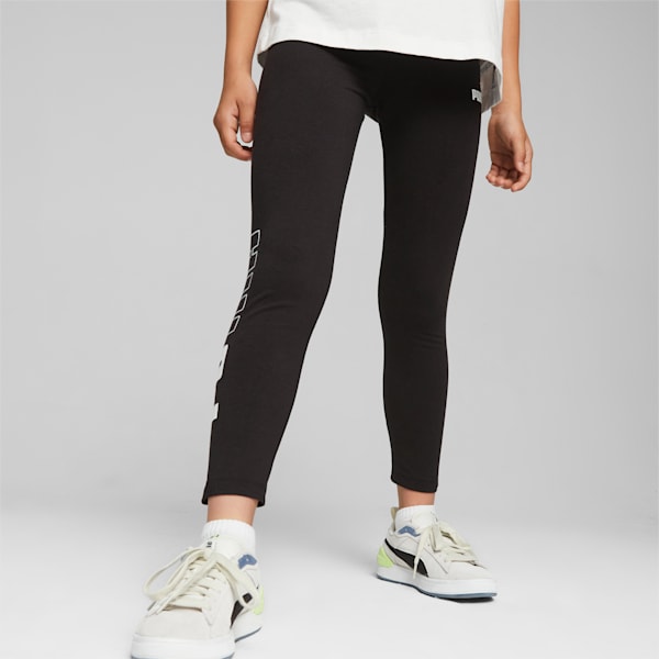 PUMA POWER Colourblock Youth Leggings, PUMA Black, large-ZAF