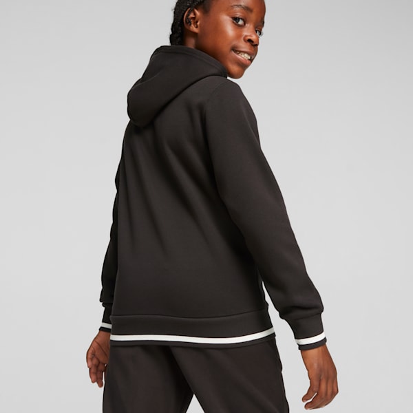 PUMA SQUAD Youth Full-Zip Fleece Hoodie, PUMA Black, large-ZAF