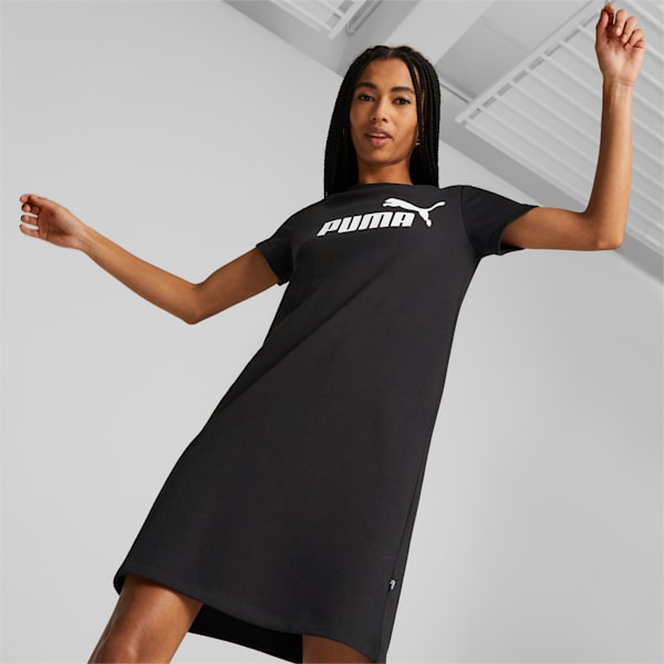 Essentials Logo French Terry Dress Women, PUMA Black, large-ZAF