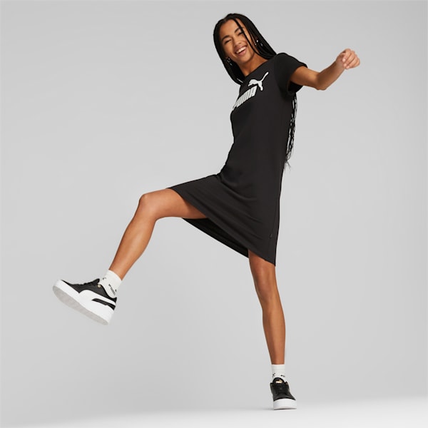 Essentials Logo French Terry Dress Women, PUMA Black, large-ZAF