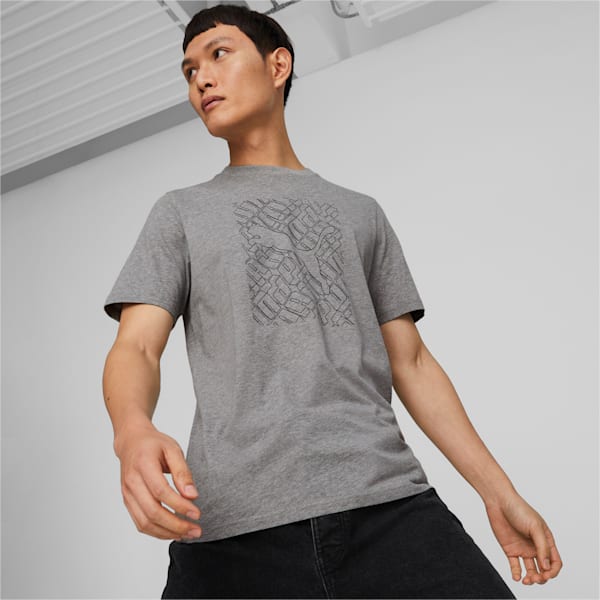 Remera para hombres Graphics Cat, Medium Gray Heather, large-ARG