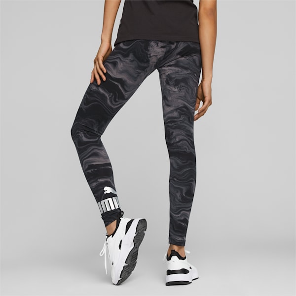 ESS+ MARBLEIZED Women's Leggings, PUMA Black, large-ZAF