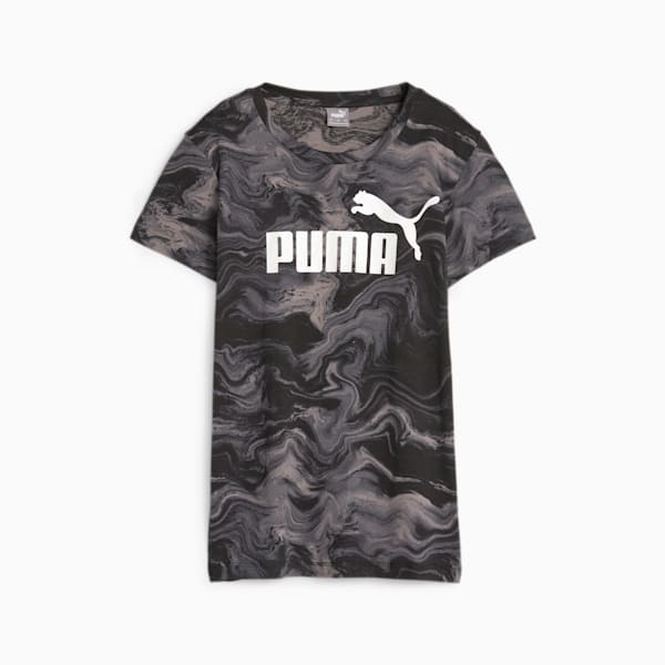 ESS+ MARBLEIZED Women's Tee, PUMA Black, large-ZAF