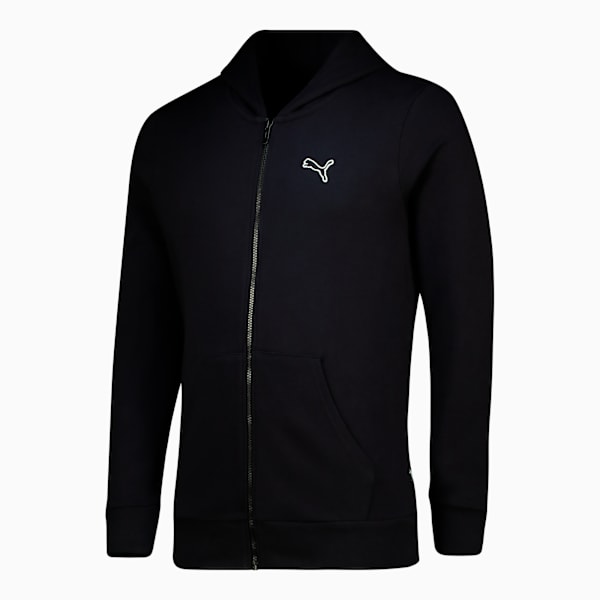 BETTER ESSENTIALS Zip Hoodie, PUMA Black, large-ZAF