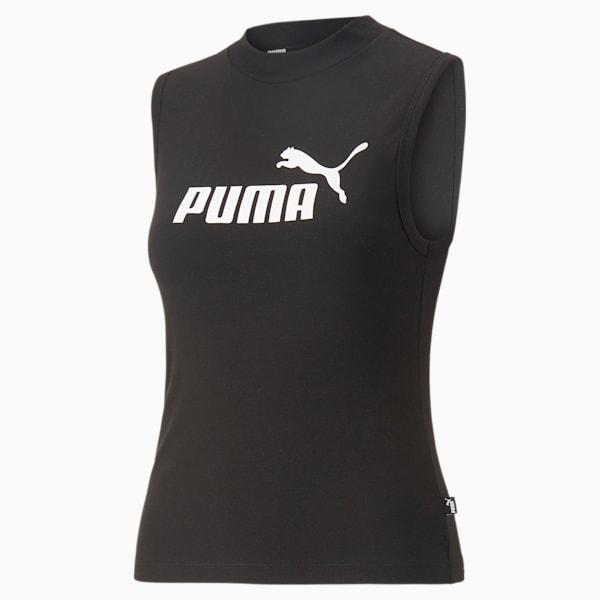 ESS Slim Logo Women's Tank, PUMA Black, large-ZAF