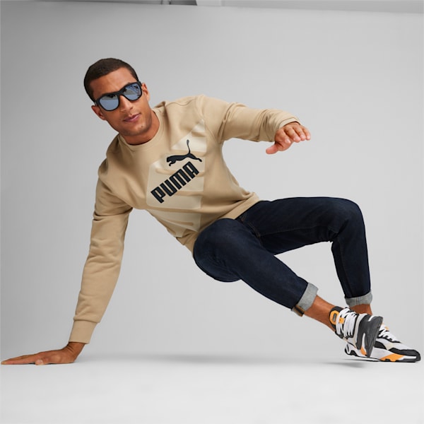 PUMA POWER Men's Graphic Sweatshirt, Prairie Tan, large-ZAF