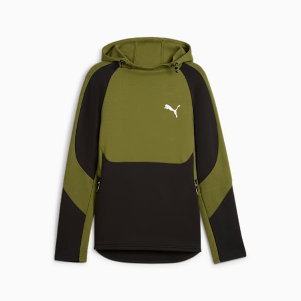 EVOSTRIPE Men's Hoodie, Olive Green, large-ZAF