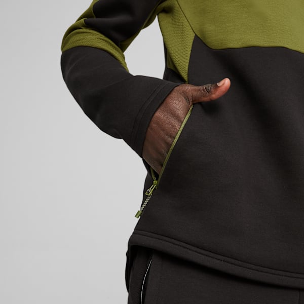 EVOSTRIPE Men's Hoodie, Olive Green, large-ZAF