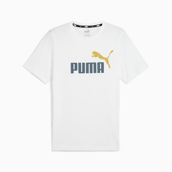 ESS+ Logo Men's Tee, PUMA White-Gray Skies, large-ZAF