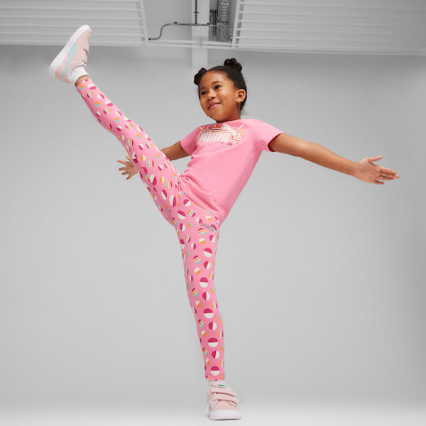 ESS+ SUMMER CAMP Kids' Leggings, Fast Pink, large-ZAF