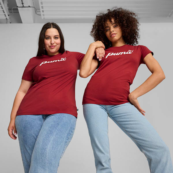Playera para mujer ESS+ Script, Intense Red, large-MEX