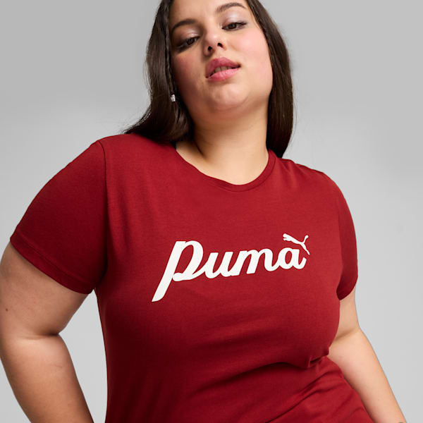 Playera para mujer ESS+ Script, Intense Red, large-MEX