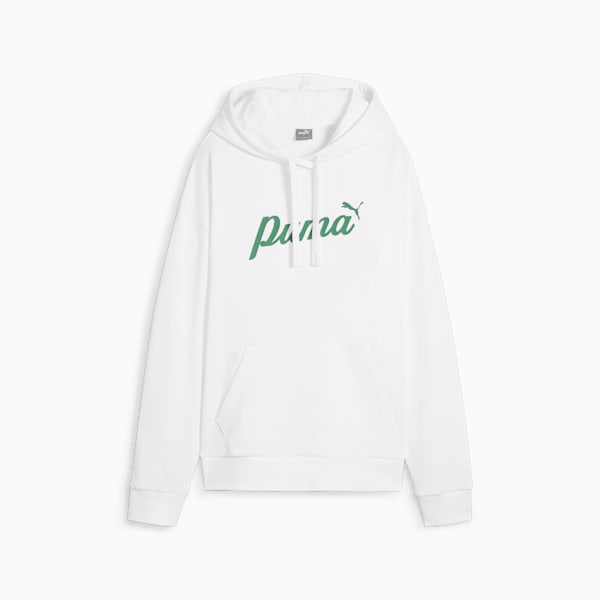 ESS+ Script Women's Hoodie, PUMA White, large-ZAF