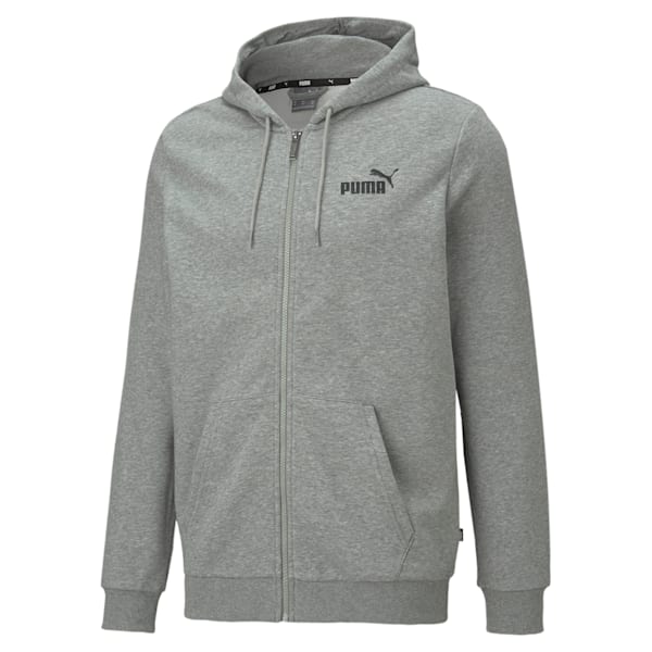 Buzo con cremallera completa y capucha para hombre Essentials Small Logo, Medium Gray Heather, large-ARG