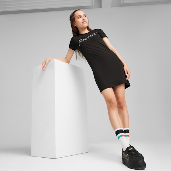 ESS+ Blossom Girls' Dress, PUMA Black, large-ZAF