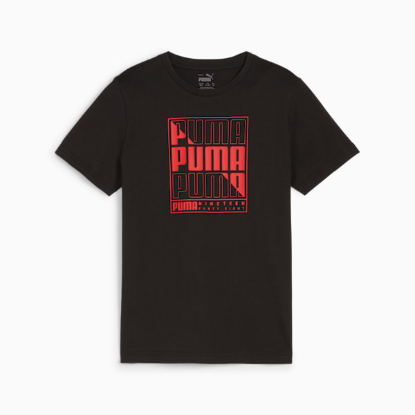 GRAPHICS PUMA Wording Youth Tee, PUMA Black, large-MEX