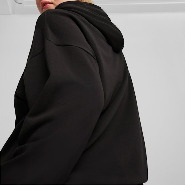 Buzo con capucha PUMA SQUAD para mujer, PUMA Black, large-ARG