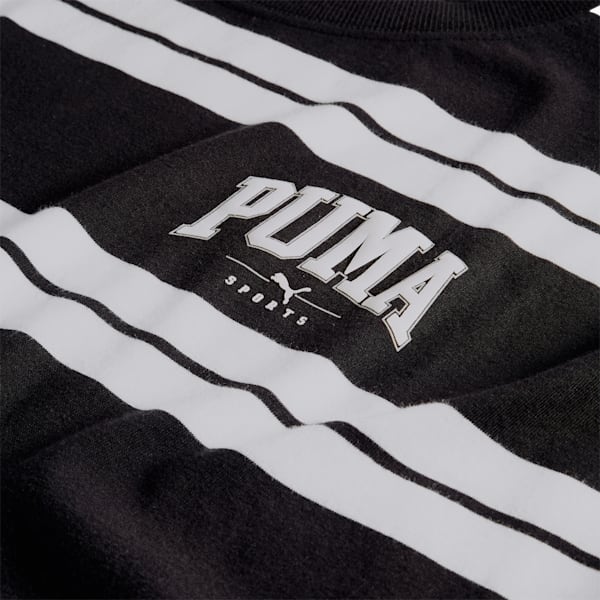 PUMA SQUAD Striped Tee Women, PUMA Black, large-ZAF