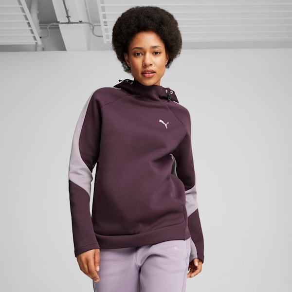 EVOSTRIPE Hoodie Women, Midnight Plum, large-ZAF