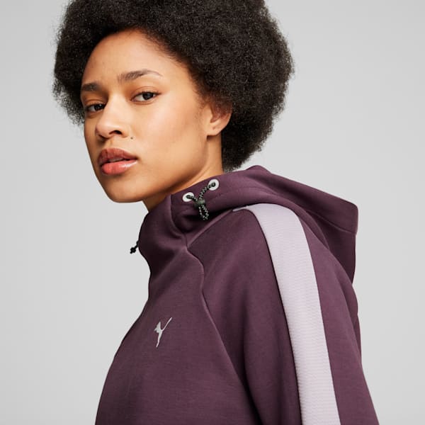 EVOSTRIPE Hoodie Women, Midnight Plum, large-ZAF