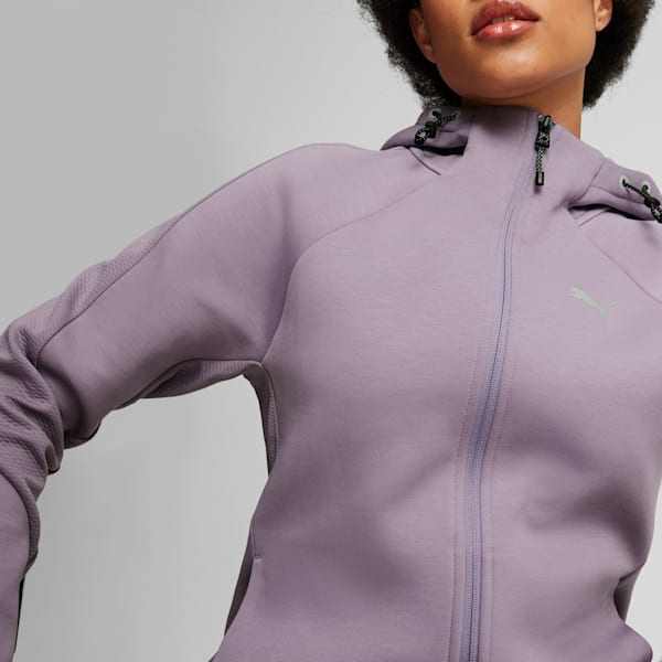 EVOSTRIPE Full-Zip Hoodie Women, Pale Plum, large-ZAF