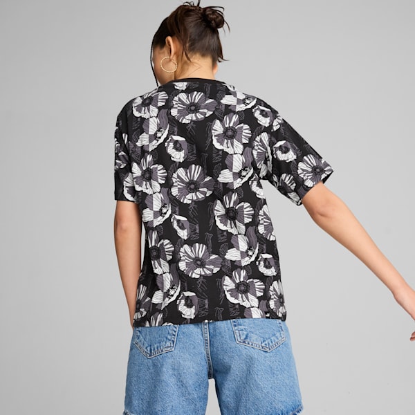 Remera con estampado integral ESS+ CLASS ACT para mujer, PUMA Black, large-ARG