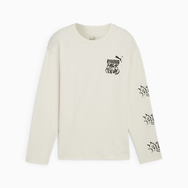 ESS+ MID 90s Long-Sleeve Tee Youth, Alpine Snow, large-ZAF