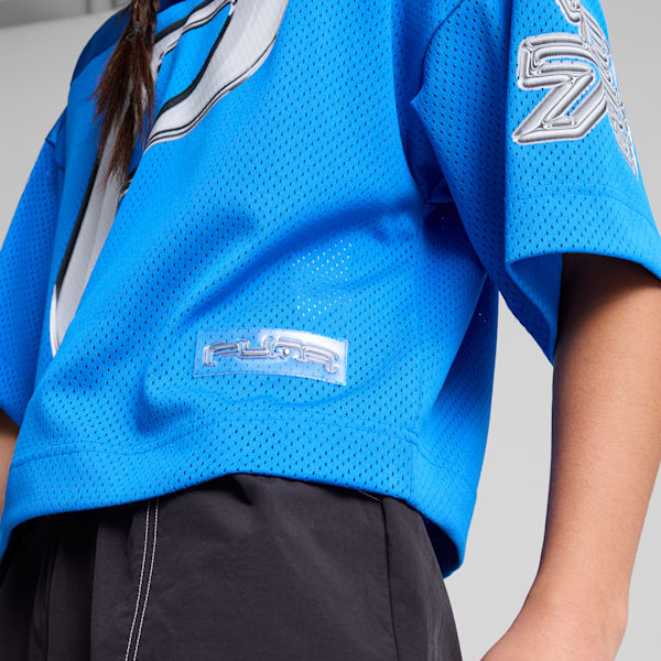 Remera de basketball Cherry on Top corta para mujer, Hyperlink Blue, large-ARG