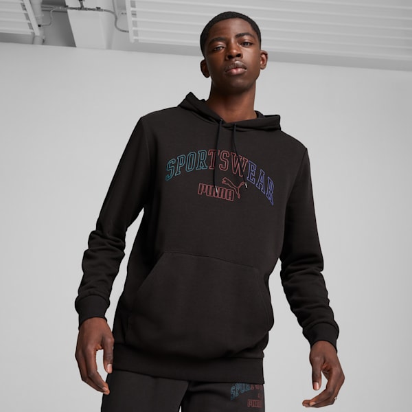 Buzo con capucha ESS+ LOGO LAB para hombre, PUMA Black, large-ARG