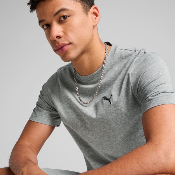Remera Puma small logo, Medium Gray Heather, large-ARG
