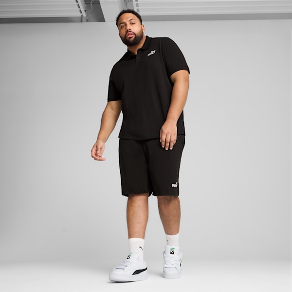 Polo de piqué Essentials No. 1 con logotipo para hombre, PUMA Black, large-MEX