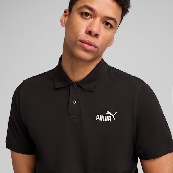 Polo de piqué Essentials No. 1 con logotipo para hombre, PUMA Black, large-MEX