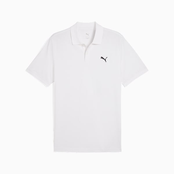 Playera polo WARDROBE Essentials Piqué para hombre, PUMA White, large-MEX