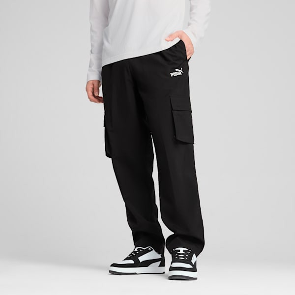 Pantalones cargo Essentials No.1 Logo para hombre, PUMA Black, large-MEX