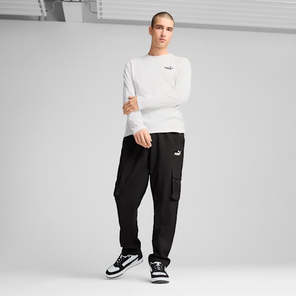Pantalones cargo Essentials No.1 Logo para hombre, PUMA Black, large-MEX
