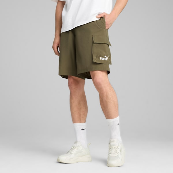 Shorts cargo Essentials No.1 Logo 22cm para hombre, Loden Green, large-MEX