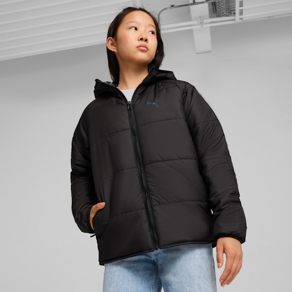 Chamarra acolchada reversible para jóvenes, PUMA Black, large-MEX