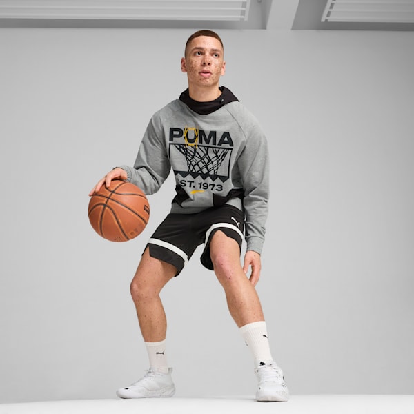 Winning Shot Graphic Basketball Hoodie Men, Medium Gray Heather, large-MEX