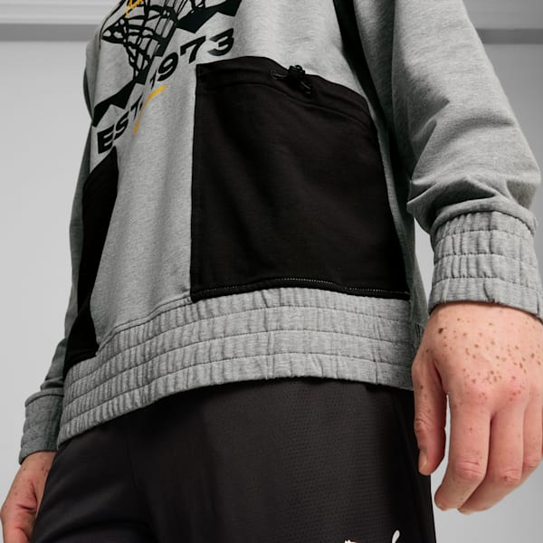 Winning Shot Graphic Basketball Hoodie Men, Medium Gray Heather, large-MEX