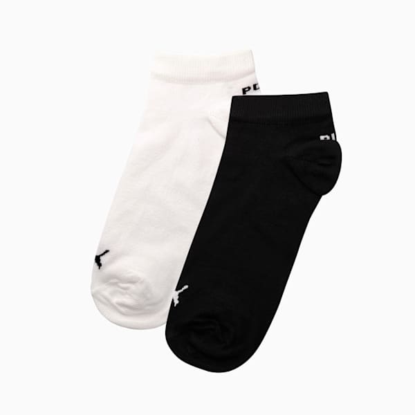Mens 2 Pk Low Cut Socks, PUMA Black-PUMA White, large-ZAF