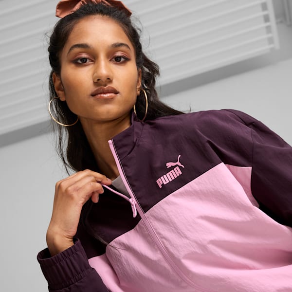 Woven Tracksuit Women, Midnight Plum, large-MEX