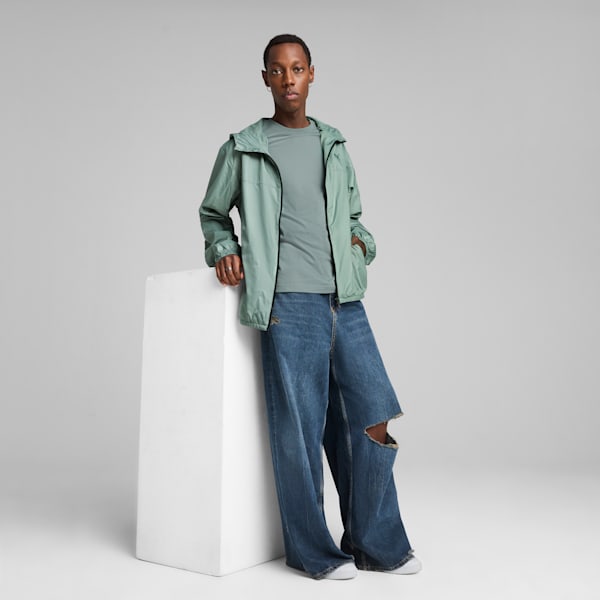 Essentials Regular Windbreaker Men, Green Moon, large-ZAF