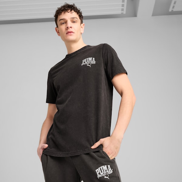 PUMA Class Washed Tee Men, PUMA Black, large-ZAF