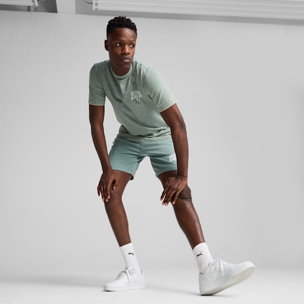 PUMA Class Washed Tee Men, Green Moon, large-MEX