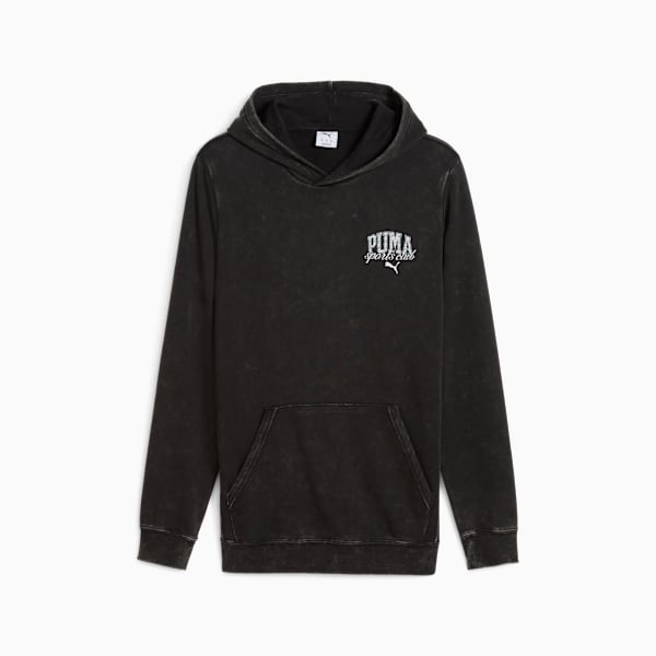PUMA Class Washed Hoodie Men, PUMA Black, large-MEX